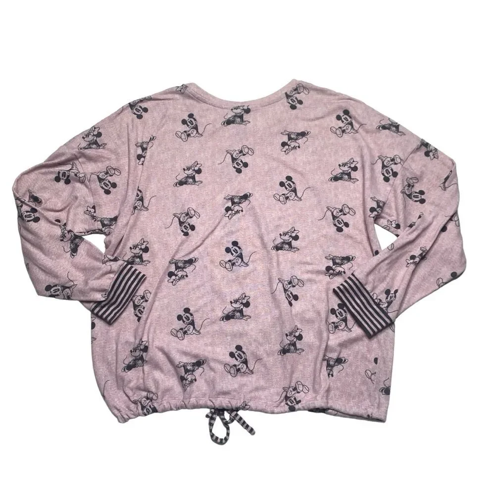 Disney Pajama Loungewear Set Mickey Minnie Mouse Soft Pink Women’s Sz XL - Picture 5 of 16